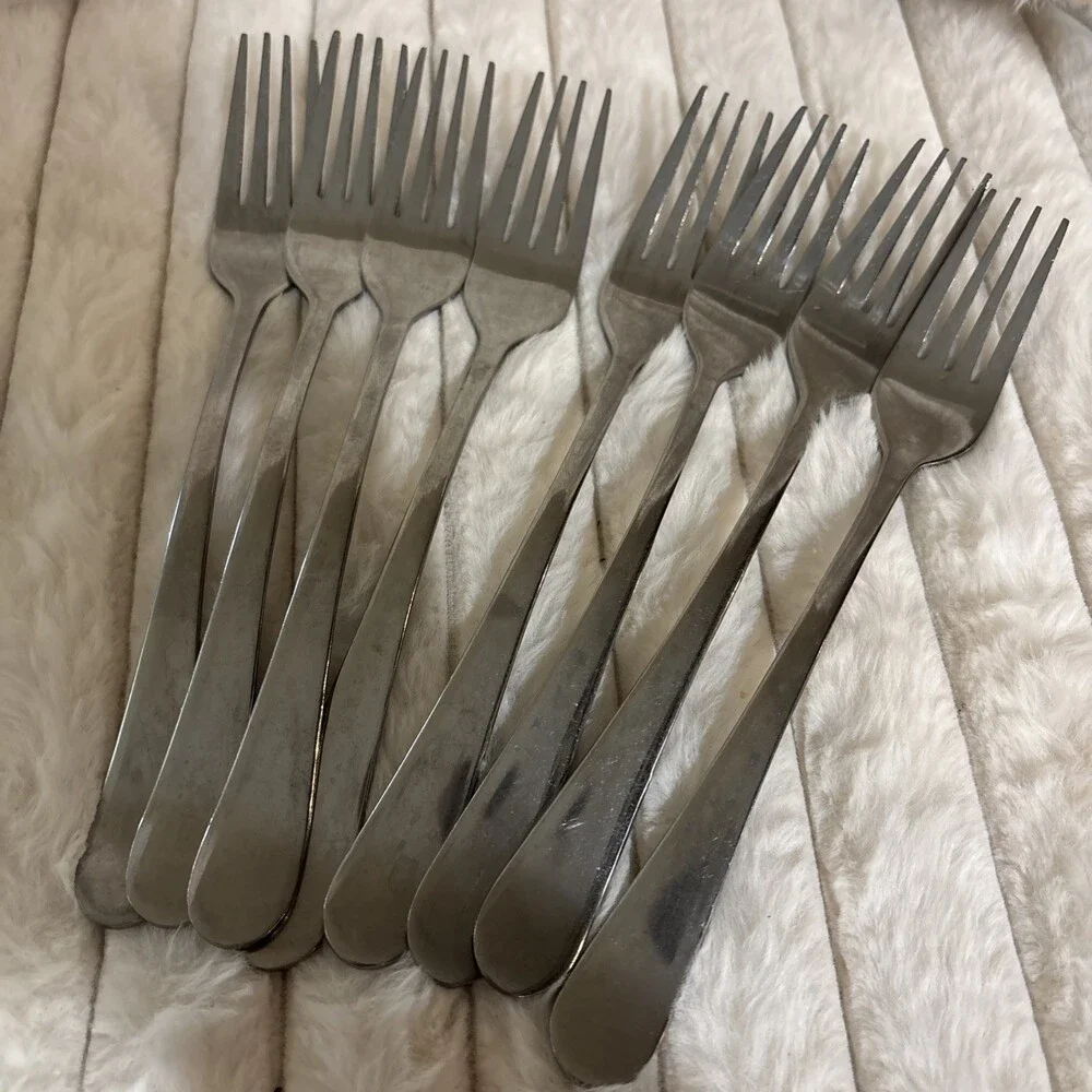 54-Piece Heavyweight Arched Handle Glossy Stainless China Flatware Service Lot
